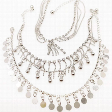 3PCS Mixed Summer Beach Anklet Bracelet Multilayer Circle Pattern Barefoot Ladies Leg Chain Accessories