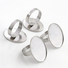 18x25mm 13x18mm 10pcs/Lot No Fade Stainless Steel Adjustable Ring Settings Blank/Base,Fit 18*25/13*18mm Glass Cabochons