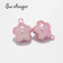 2Colors Sakura Flower Close Jingle Bells Good Luck Charm Pendant Kids Child Girl Accessories Jewelry Craft Findings