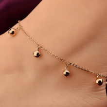Rose Little Bells Anklet Titanium Steel Fine Jewelry Valentine Birthday Gift Never Fade