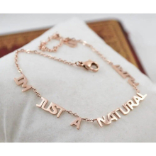 IM JUST A NATURAL FLIRT Anklets For Women Hollow Letters Titanium Ankle Bracelet 316L Stainless Steel Chain Bracelet Cheville