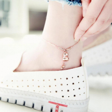 Longevity Lock Anklet Chain For Woman Girl Party Gift Rose 316L Stainless Steel Jewelry Not Fade