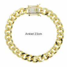Summer Beach Classic Cuban Link Chain 10.5mm Plated Foot Bracelet Anklet Jewelry For Women