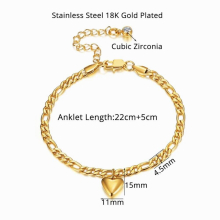 Anklets For Woman Stainless Steel Cuban Link Ankle Bracelets Summer Womens Leg Chain Beach Foot Jewelry