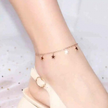 Rose Star Bell Anklet Chain Style Woman 316 L Titanium Steel Jewelry Top Never Fade