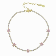 3 Flowe High Womenr Leaves Pendant Anklet Ankle Chain Foot Bracelet Beach Foot Jewelry