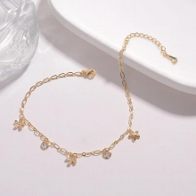 Female Flowers Summer Anklets For Women Tassel Round Pendant Ankle Bracelets Girls Barefoot on Leg Chain Jewelry Gift