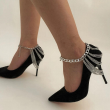 Exaggerated Retro Business Multi-layer Chain Shoe Chain Personality U-shaped Geometric Cuban Anklets for Women