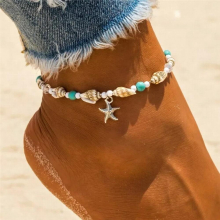 Shell Beads Starfish Anklets for Women Beach Anklet Leg Bracelet Bohemian Foot Chain Boho Jewelry Sandals Gift
