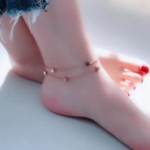 Stars Anklet Chain For Woman Girl Party Gift Rose 316L Stainless Steel Jewelry Never Fade
