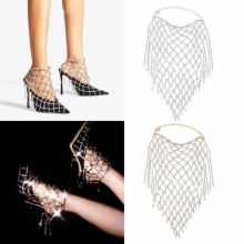 Ankle Bracelets Crystal Tassel Anklets Crystal Ankle Bracelets Leg Ankle Bracelet Alloy Foot Chain T8DE
