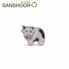 Samll Cows Keepering Keys Slide Charms Fit 8mm Mesh Stainless Steel Leather Bracelets For Child Keeper 6Pcs