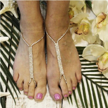 Rhinestone Rhinestone Crystal Toe Chain Summer Beach Barefoot Feet Chain Jewelry Accessories