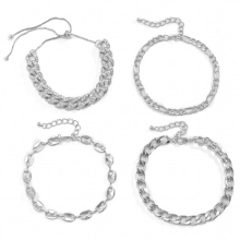 Punk Multilayered Lock Snake Chain Anklet For Women Alloy Alloy Rhinestone Twist Anklets Foot Bracelet Jewelry