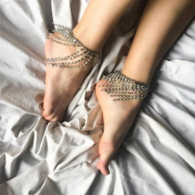 Full Rhinestone Tassel Adjustable Ankles Foot Chain Jewelry for Women Crystal Anklets Leg