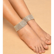 Stylish Sexy Ankle Bracelet Light Artificial Rhinestones Set with Multi-layered Ankle Chain Womens Jewelry