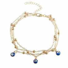 12 Pieces/Lot Anklet Bracelet Foot Jewelry Beads Eye Pendants Multilayer Anklets For Women Beach Sandals Accessories