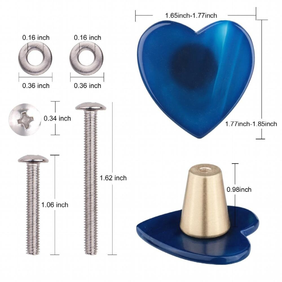Agate Slices Drawer Knobs With Screws Love Heart Shape Pull Handles For Cabinet Closet Cupboard Wardrobe Furniture Decor 885670897613