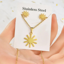 Necklace Earrings Stainless Steel Earrings Jewelry Two Piece Set of Star Accessories Gift for Men and Women