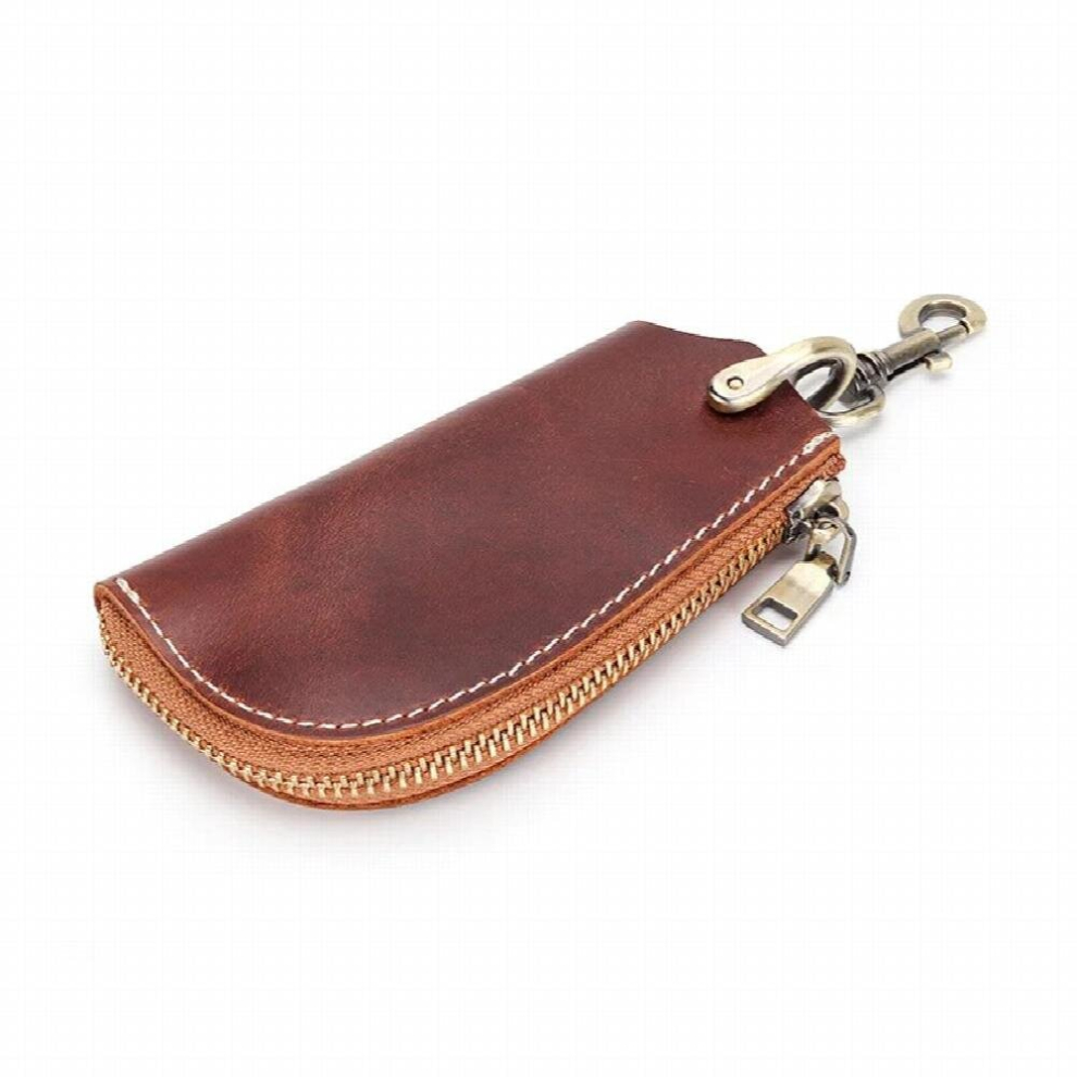 Car Key Pouch Bag Leather Key Ring Chain Holder Casual Keyholder Keychain For Men Women Key Wallet Green 885659306334
