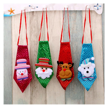 Light Up Sequin Necktie for Kids - Elastic Fits Most, 20x8 cm, Stretches 17-27 cm, Green/Red/Blue Christmas Costume Accessory