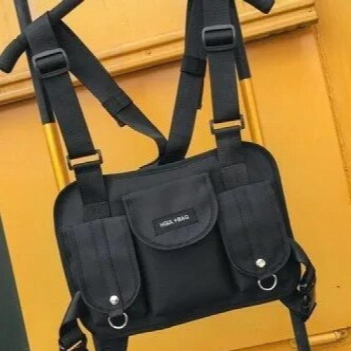 Shoulder Bag Rapper Chest Rig Bag Hip Hop Streetwear Functional Tactical Chest Bags Cross ...