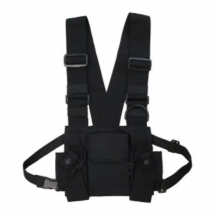 Adjustable Vest Hip Hop Streetwear Casual Unisex Pockets Buckle Waist Pack Functional Tactical Chest Bag Waistcoat