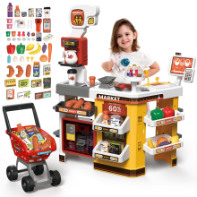 Supermarket Playset for Kids,66 PCS Grocery Store Playset