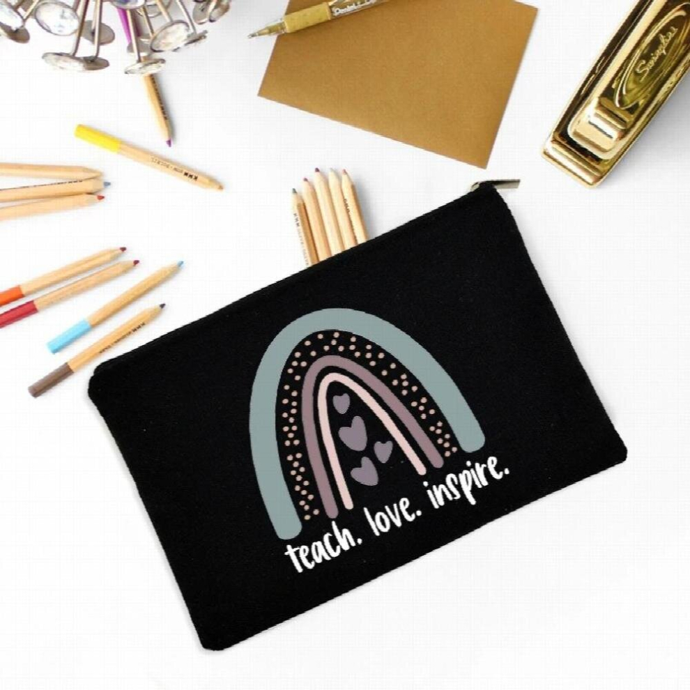 Brown Teachers Gift Makeup Bag Teacher Survival Kit Pencil Pouch Preschool Elementary High School Graduation Back To School