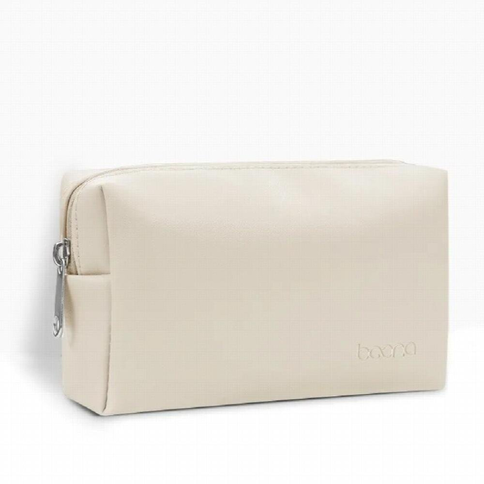 1 Pc PU leather women solid makeup bag zipper waterproof travel cosmetic bag Portable Wash Make Up Organizer