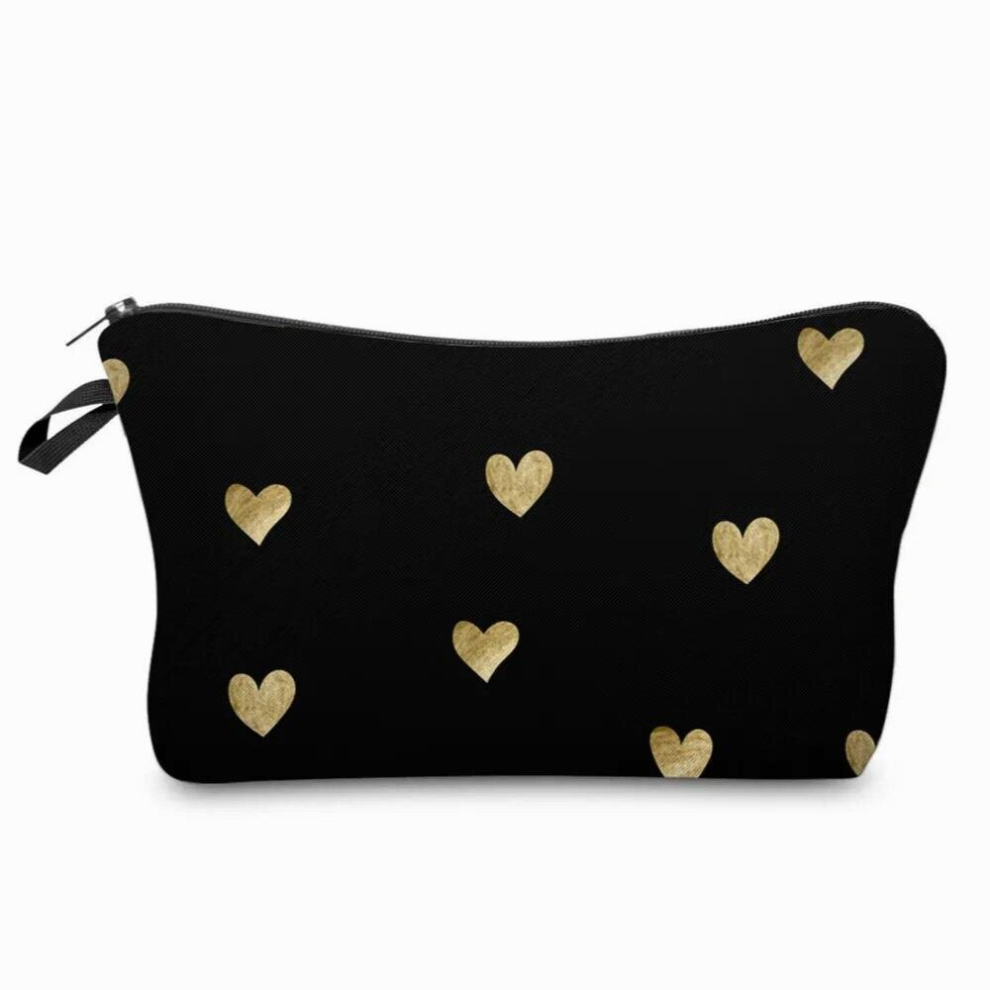 Printed Love Heart Cosmetics Organizer Bag Women Travel Cosmetic Makeup Bags Storage Bag for Christmas Gift