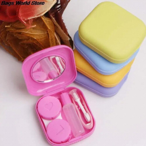1 aet Travel Kit Easy Carry Mirror Container Mini Square Lens Case Box 2