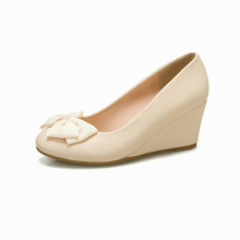 Women Ballet Bow Shoes Women Wedges Shoes For Office Work Boat Shoes Cloth Sweet Loafers Womens Pregnant Wedges Shoes