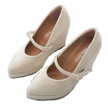 SNURULANWedge Espadrilles Heel Shoes Women 2021Spring Style Shallow Mouth Pointed Thick Heel -soled Straw Heel Shoe