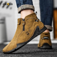 Men Sneakers Leather Breathable Men Casual Shoes City Leisure High Tops Loafers Youth Male Shoes
