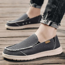 Mens canvas Shoes Casual Male Breathable Canvas Shoes Men Soft Slip On Espadrilles For Men Loafers man moccasins