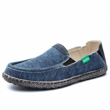Summer Men Canvas Shoes Breathable Denim Canvas Casual Shoes Men Loafers Comfortable Ultralight Lazy Boat Shoes Big Size 48