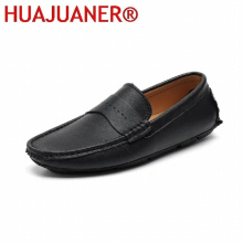 Men Loafers Soft Moccasins High Spring Summer Leather Shoes Men All-Match Flats Driving Shoes Man