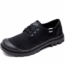 Top Canvas Men Boots Lace Up Male Canvas Shoe Ankle Botas Cowboy Military Desert Palladiums Solid