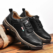 Men's Casual Shoes Sneakers High Retro Shoes Men's Leather Flat Shoes Leather Shoes Men's