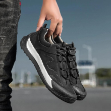 Mens Leather Shoess lace up Comfortable Men Shoes outdoor British Men High Top Sneakers Moccasins Men