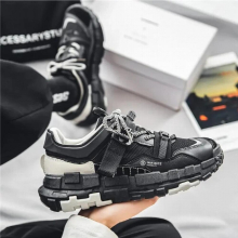 Chunky Sneaker Men Easy Matching Board Shoe Casual Microfiber Leather Breathable Height Increased Platform Running Shoes