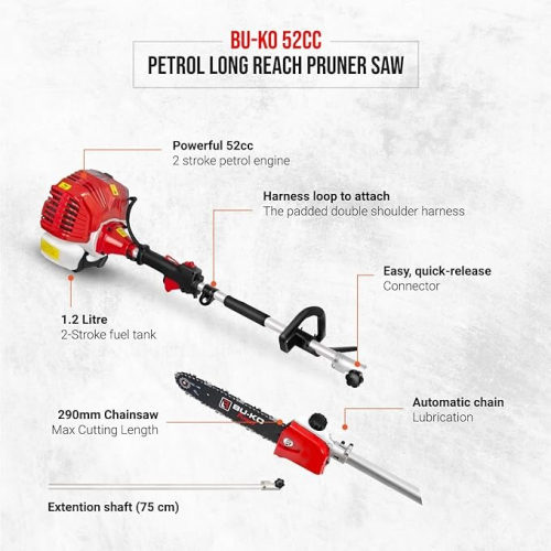 BU-KO BU-KO 52cc Long Reach Petrol Pruner Saw 1