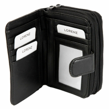 Real Ladies Nappa Leather Bi-Fold Purse Multiple Compartments and Slots