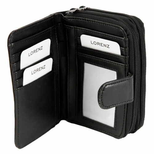 Real Ladies Nappa Leather Bi-Fold Purse Multiple Compartments and Slots