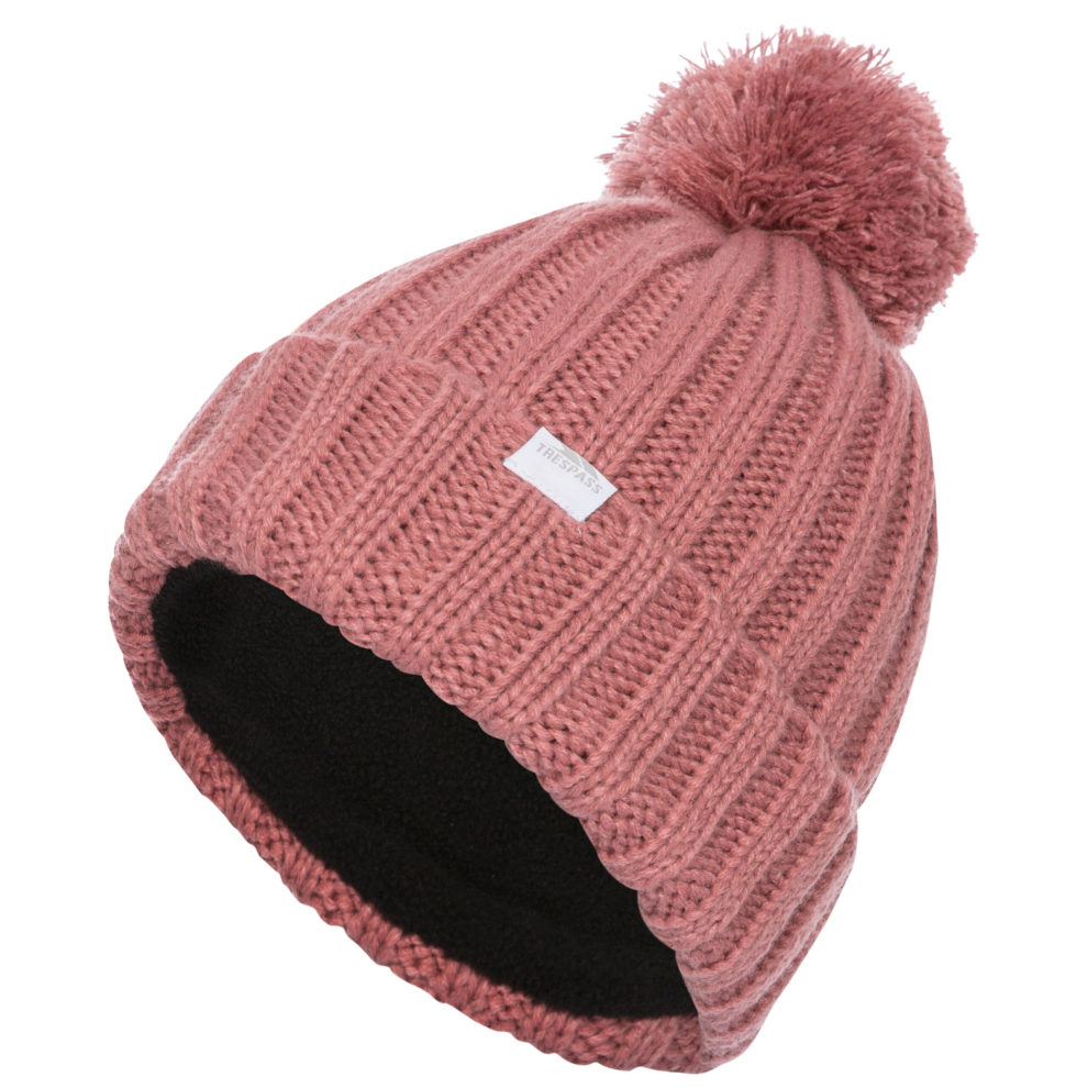 (EACH, Dusty Rose) Trespass Womens Pom Pom Hat Knitted Beanie Alisha