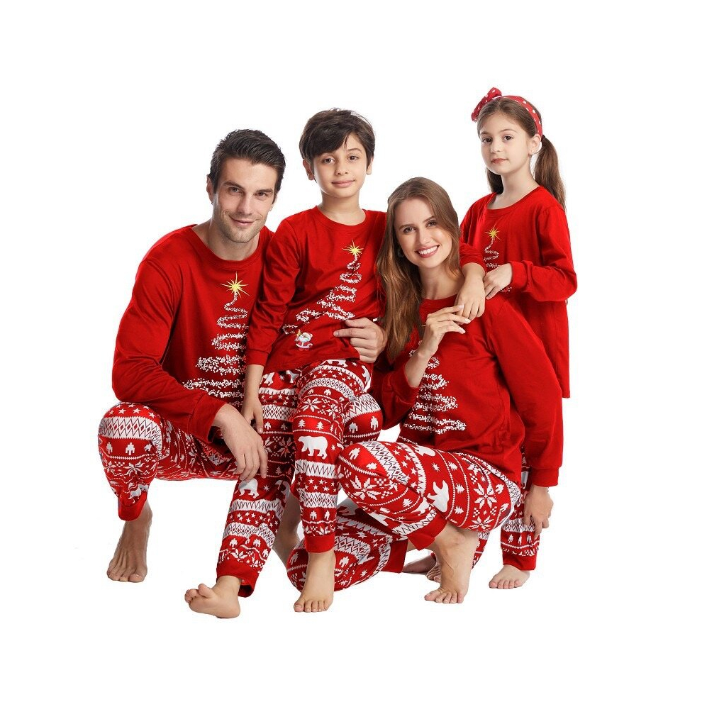 Bairongpan (, Dad-3Xl) Family Christmas Pajamas Adult Kids Christmas Pajama Set Red