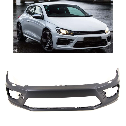 VW Scirocco R 2015-2018 Front Bumper Primed Complete With Headlight Washer Holes 1