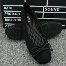 soft suede joker ballerina floating shoes flat-bottomed version of square sole pregnant womens large size boat shoes women