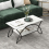 Costway Modern Wood Grain Coffee Table 2-Tier Rectangular Accent Table Chic Cocktail 8